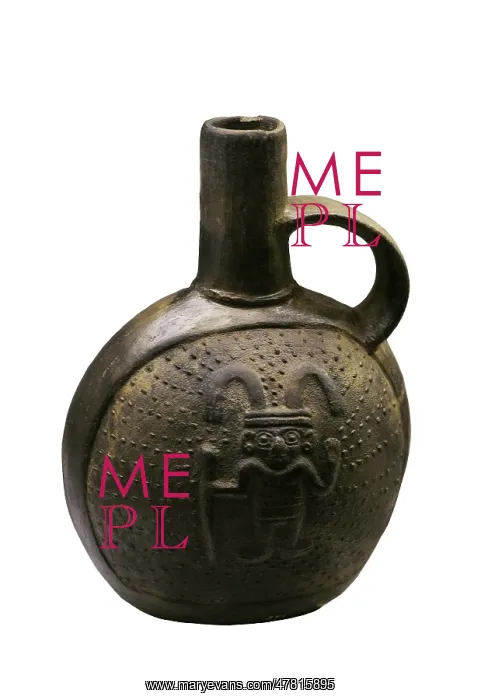 : Vessel with mythical character. Ceramic. Chimu-Inca culture : Vessel with mythical character. Ceramic. Chimu-Inca culture