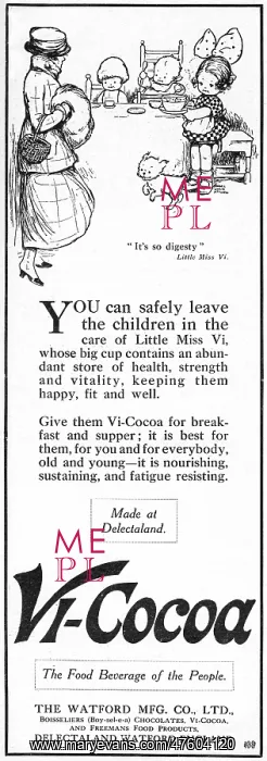 : Vi-Cocoa advertisement, WW1 : Vi-Cocoa advertisement, WW1
