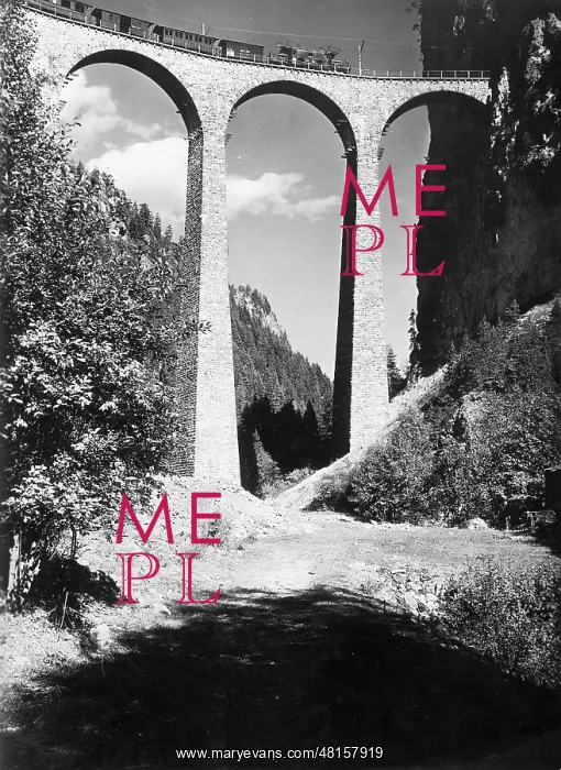  : Viaduct with railway in Switzerland, 1924