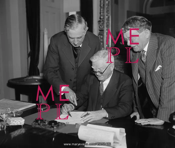 : Vice President Garner signing a Neutrality Bill : Vice President Garner signing a Neutrality Bill