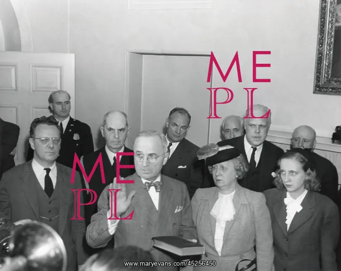 : Vice-President Harry Truman is taking the oath : Vice-President Harry Truman is taking the oath
