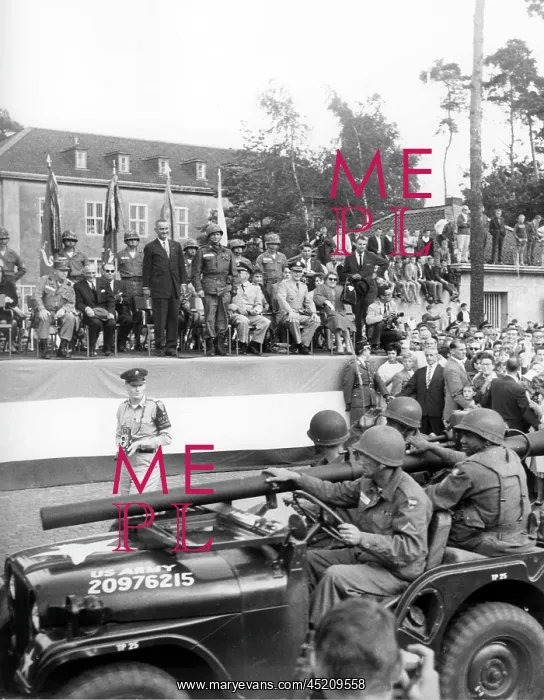 : US vice president Johnson at military parade in Berlin : US vice president Johnson at military parade in Berlin