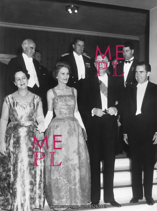 : Vice President and Pat Nixon at a dinner given : Vice President and Pat Nixon at a dinner given