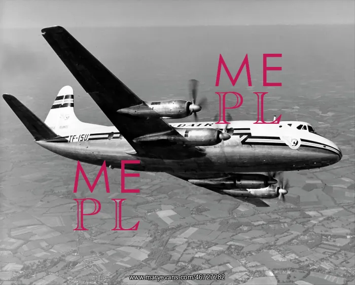 : Vickers 759 Viscount (forward view) banking of TF-ISU : Vickers 759 Viscount (forward view) banking of TF-ISU