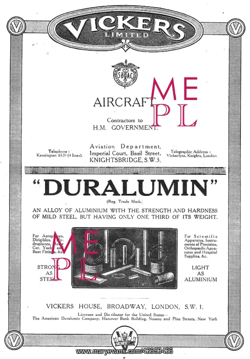 : Vickers Aircraft - Vickers Duralumin : Vickers Aircraft - Vickers Duralumin