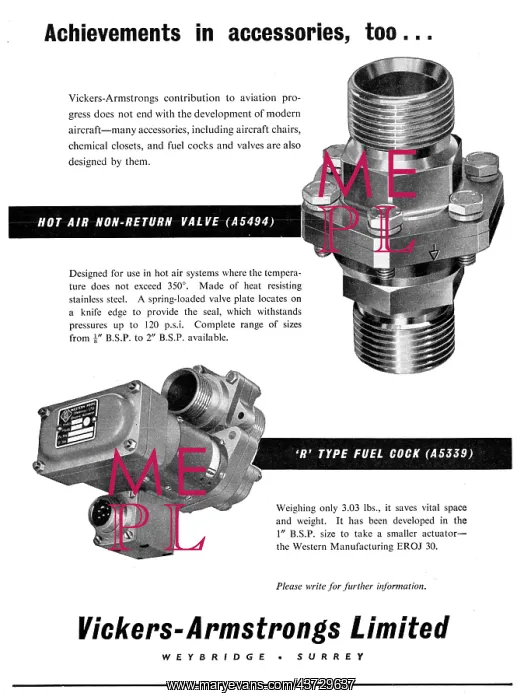 : Vickers Armstrongs Aircraft Fuel System Components : Vickers Armstrongs Aircraft Fuel System Components