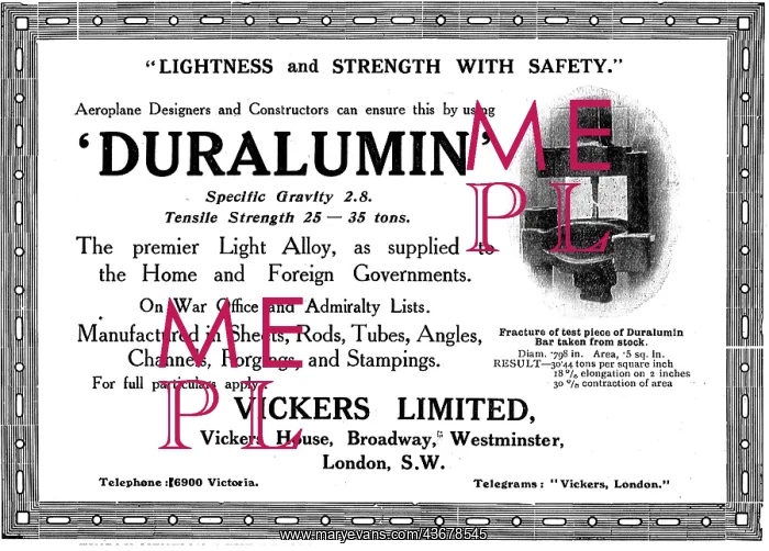 : Vickers Duralumin - The Premier : Vickers Duralumin - The Premier