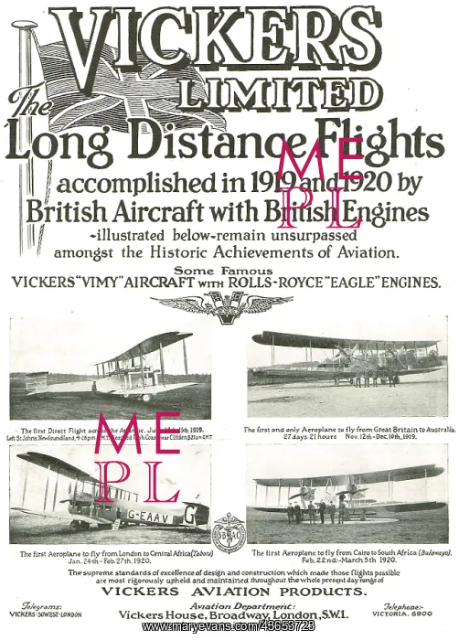 : Vickers Long Distance Flight Accomplishments : Vickers Long Distance Flight Accomplishments