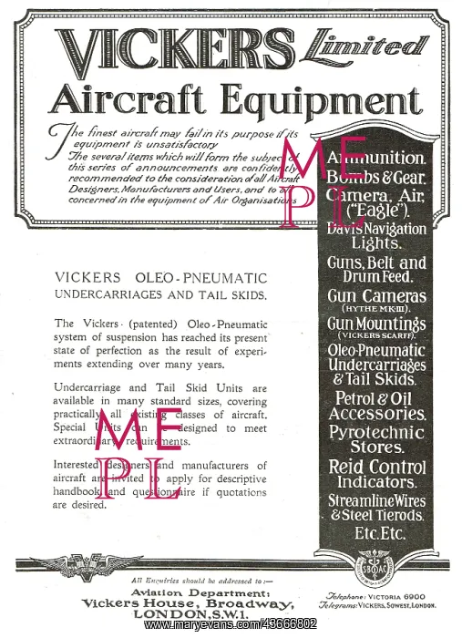 : Vickers Oleo-Pneumatic Undercarriages : Vickers Oleo-Pneumatic Undercarriages