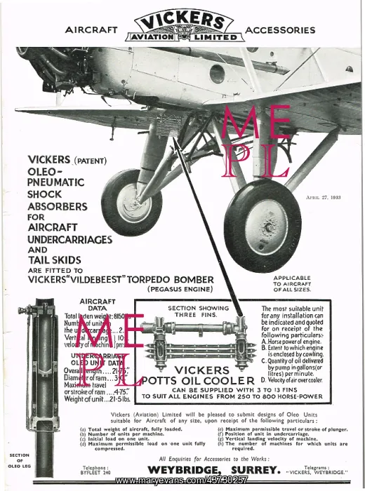 : Vickers Patent Struts : Vickers Patent Struts