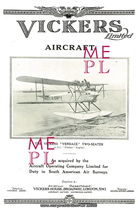 : Vickers Vendace Two Seater Seaplane : Vickers Vendace Two Seater Seaplane