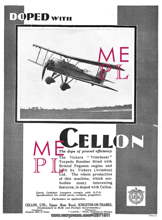 : The Vickers Vildebeest Torpedo Bomber Is Doped With Cellon : The Vickers Vildebeest Torpedo Bomber Is Doped With Cellon