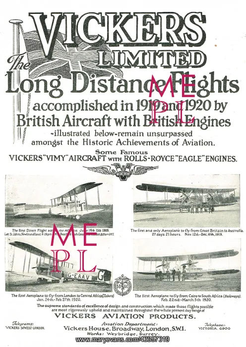  : Vickers Vimy: Parade Of Long Distance Fliers