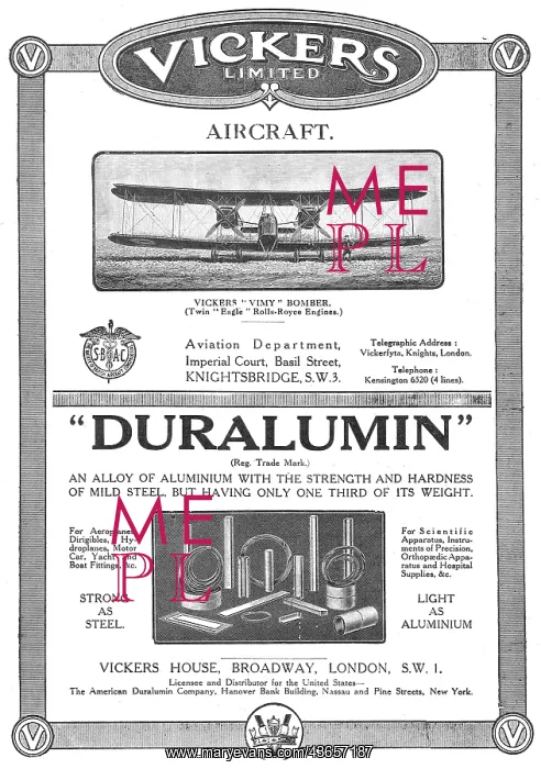 : Vickers Vimy - Vickers Duralumin : Vickers Vimy - Vickers Duralumin