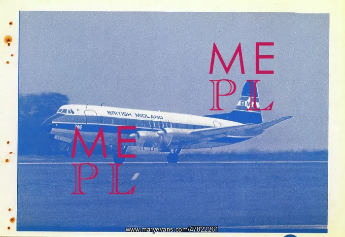 : Vickers Viscount postcard printing production reference numb : Vickers Viscount postcard printing production reference numb