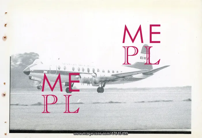 : Vickers Viscount postcard printing production reference numb : Vickers Viscount postcard printing production reference numb