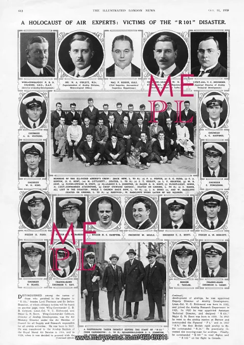 : Victims of the R101 airship disaster : Victims of the R101 airship disaster