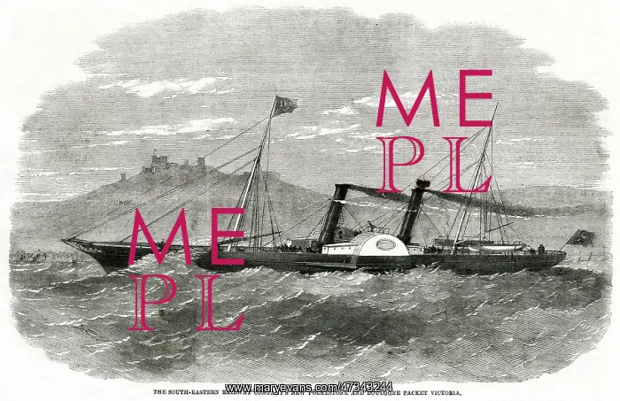 : Victoria paddle steamer 1861 : Victoria paddle steamer 1861