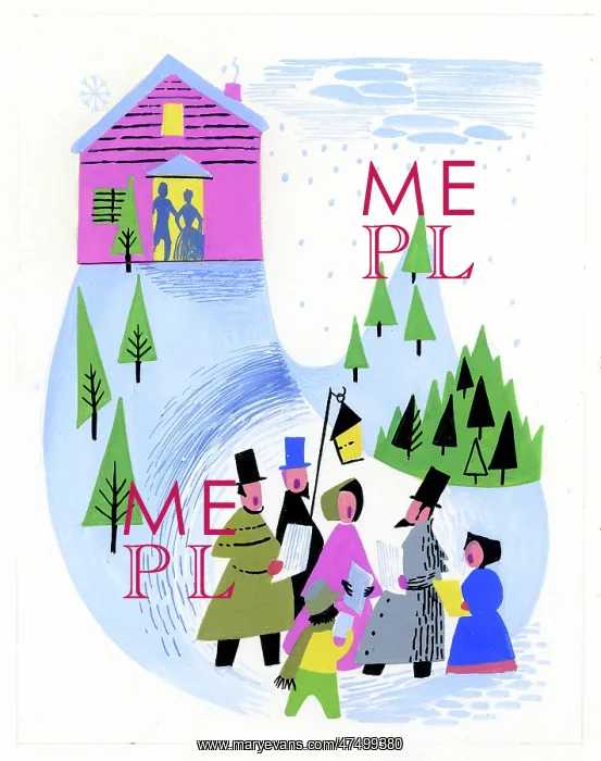 : Victorian carol singers with lantern : Victorian carol singers with lantern