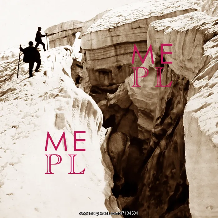  : Victorian climbers approaching a crevasse