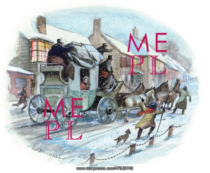 : Victorian coaching snow scene : Victorian coaching snow scene