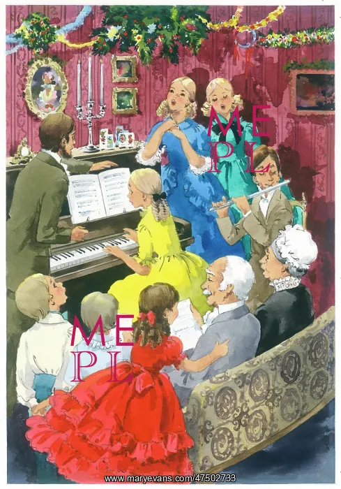  : Victorian family singing around the piano