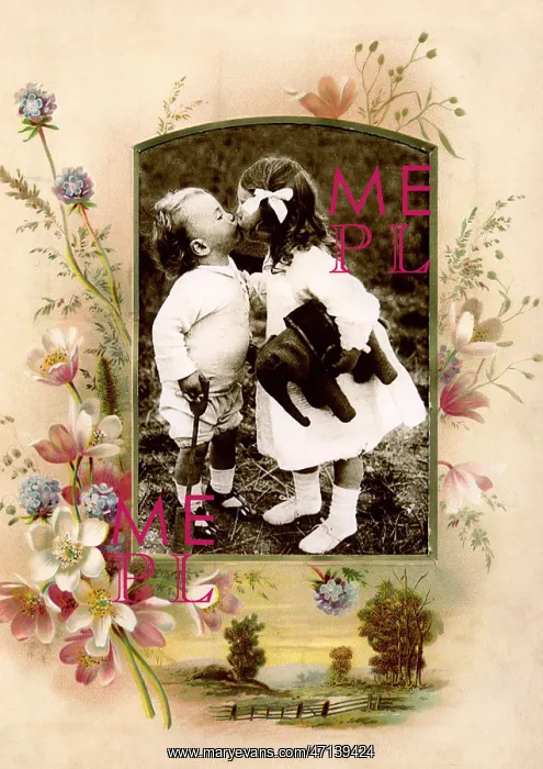  : Victorian floral greetings card design, A6 size, No. 4