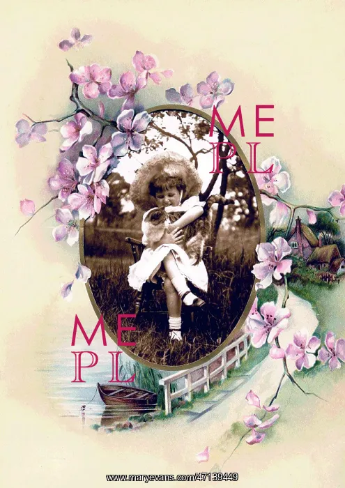  : Victorian floral greetings card design, A6 size, No. 7