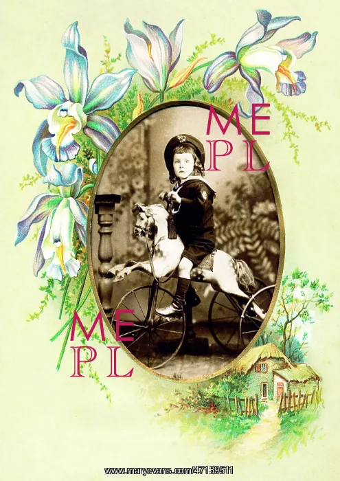  : Victorian floral greetings card design, A6 size, No. 11