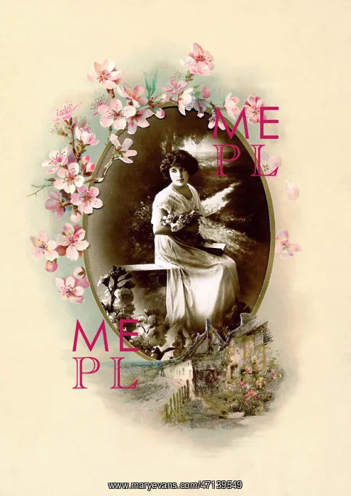  : Victorian floral greetings card design, A6 size, No. 12