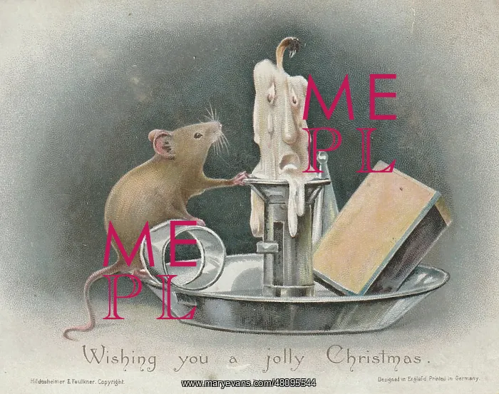 : Victorian Greeting Card - Inquisitive Mouse : Victorian Greeting Card - Inquisitive Mouse