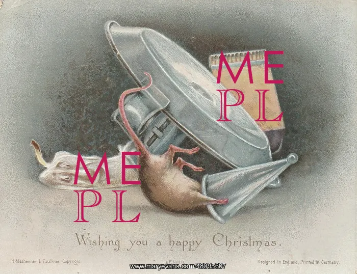 : Victorian Greeting Card - Mouse Accident : Victorian Greeting Card - Mouse Accident