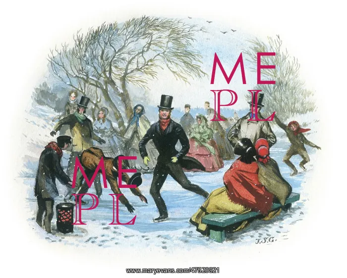 : Victorian ice skating scene : Victorian ice skating scene
