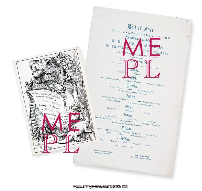 : Victorian invitation and menu for dinner at Crystal Palace ( : Victorian invitation and menu for dinner at Crystal Palace (