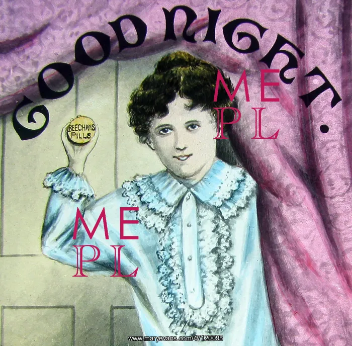 : Victorian Magic Lantern Slide Beecham's Pills Goodnight : Victorian Magic Lantern Slide Beecham's Pills Goodnight