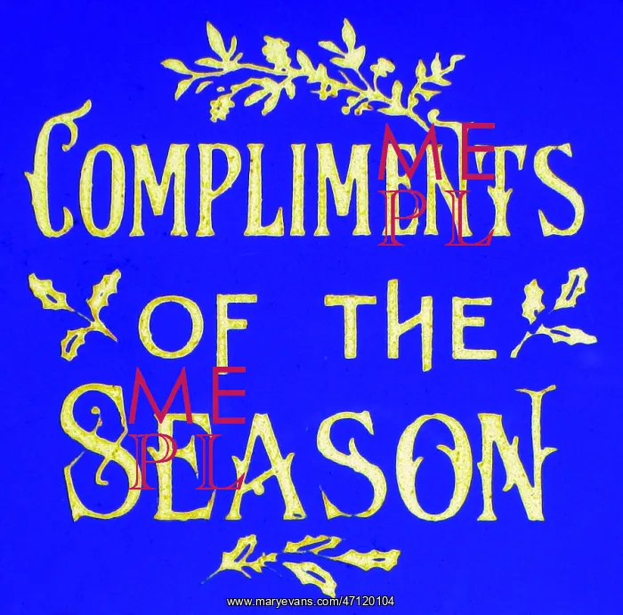  : Victorian Magic Lantern Slide Compliments of the Season