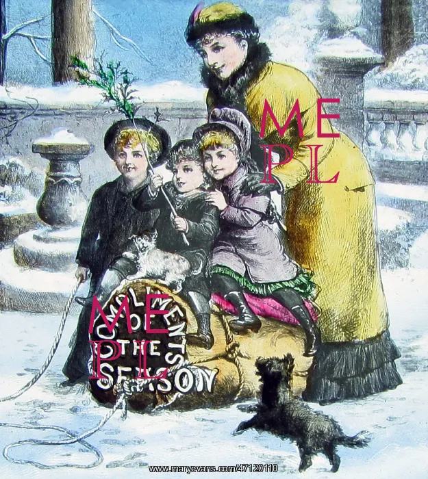  : Victorian Magic Lantern Slide Compliments of the Season