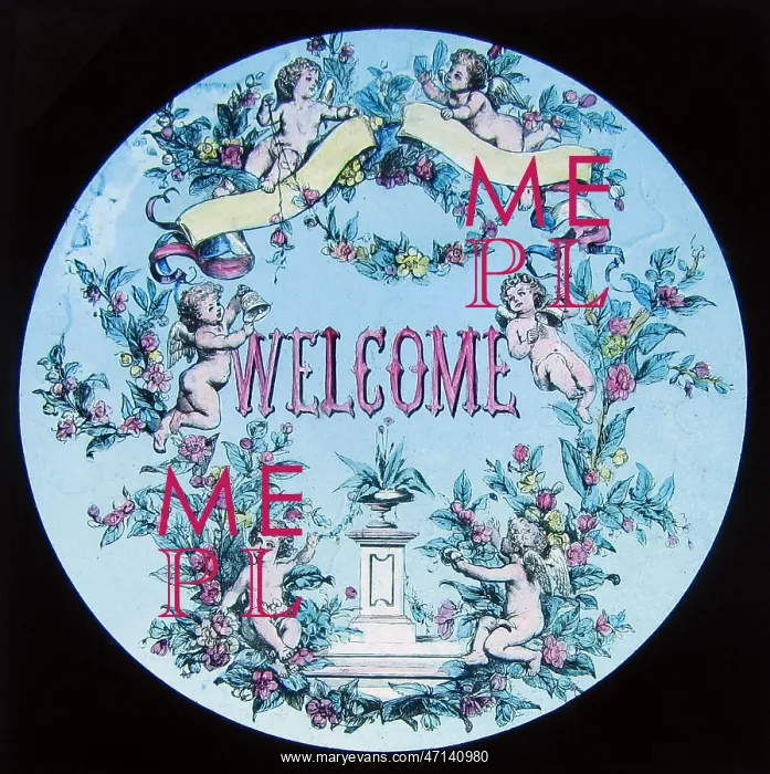  : Victorian Magic Lantern Slide Welcome