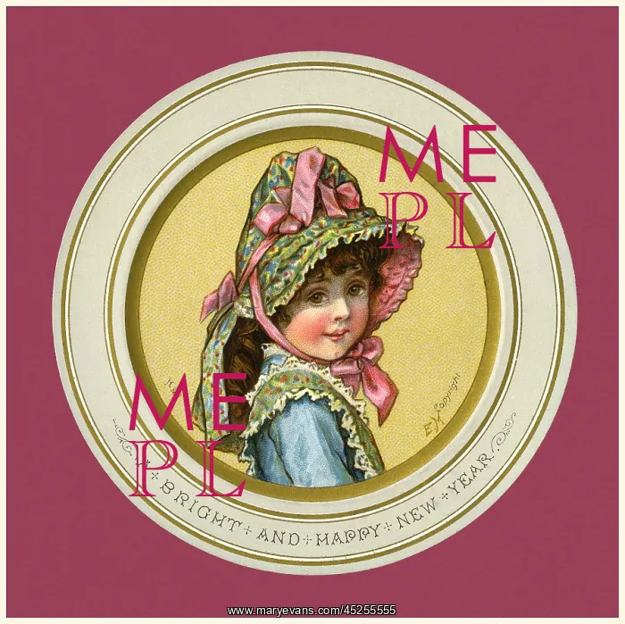 : Victorian New Year card : Victorian New Year card