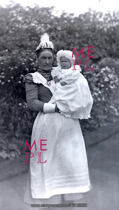 : Victorian nurse with baby : Victorian nurse with baby