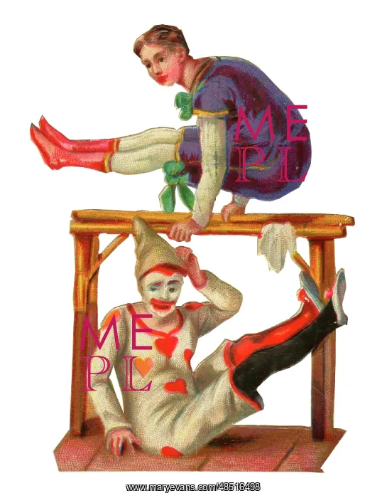 : Victorian Scrap, acrobat and clown