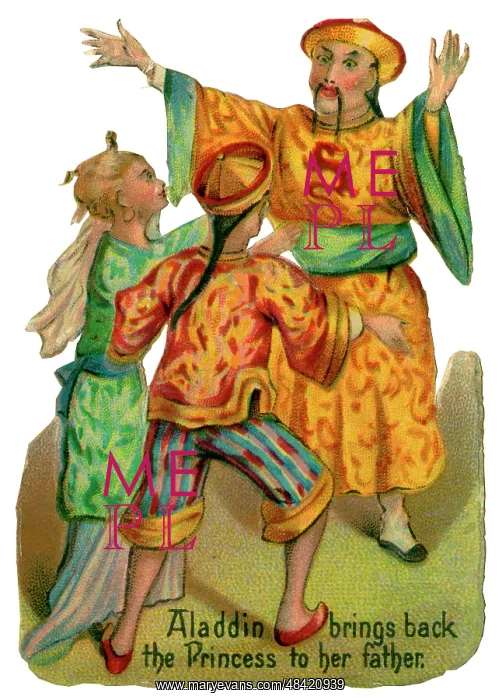 : Victorian Scrap - Aladdin brings back the Princess : Victorian Scrap - Aladdin brings back the Princess