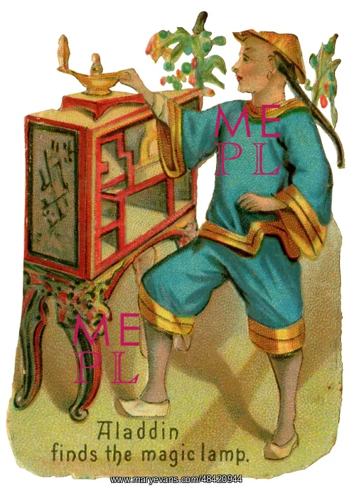  : Victorian Scrap - Aladdin finds the magic lamp
