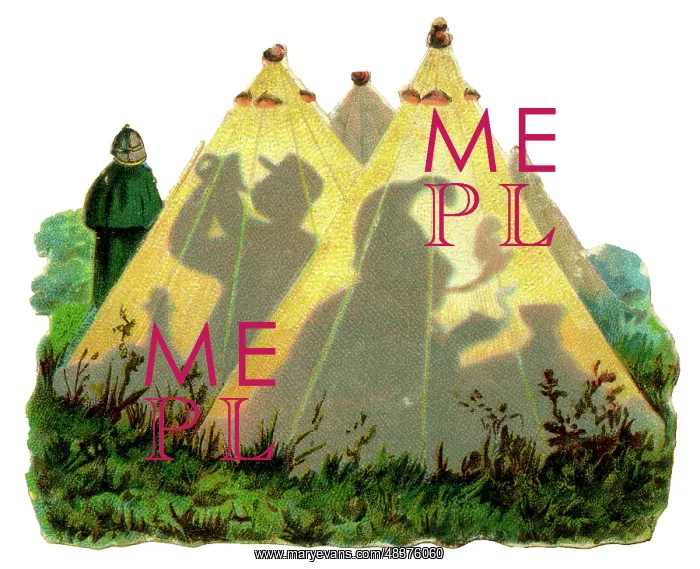  : Victorian Scrap - Army Tent with Silhouettes