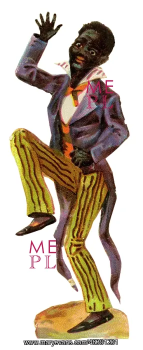 : Victorian scrap - black minstrel dancing