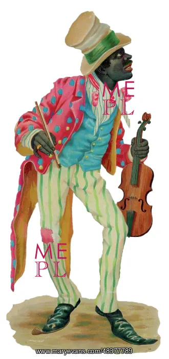  : Victorian scrap, black musician with violin