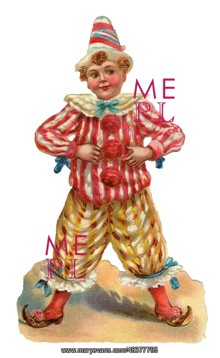  : Victorian scrap, Boy Clown