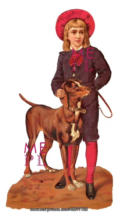  : Victorian scrap, Boy and Dog