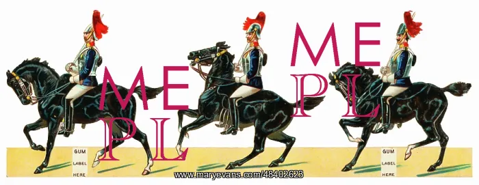  : Victorian Scrap, Three cavalrymen on horseback