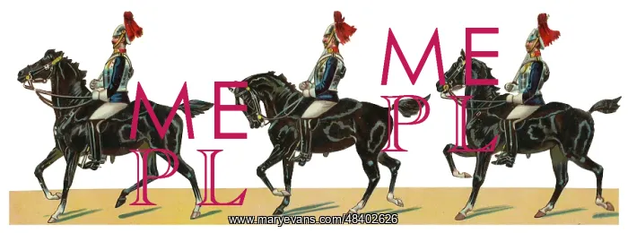  : Victorian Scrap, Three cavalrymen on horseback